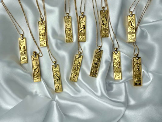 Collier Zodiac Plaqué Or – Symbole Gravé